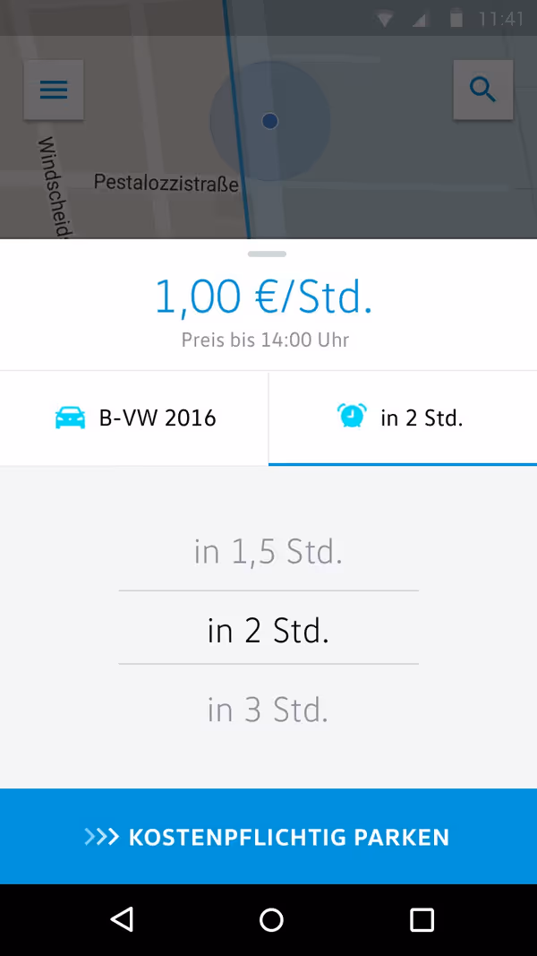 Screenshot showing how to set a reminder for your parking ticket.